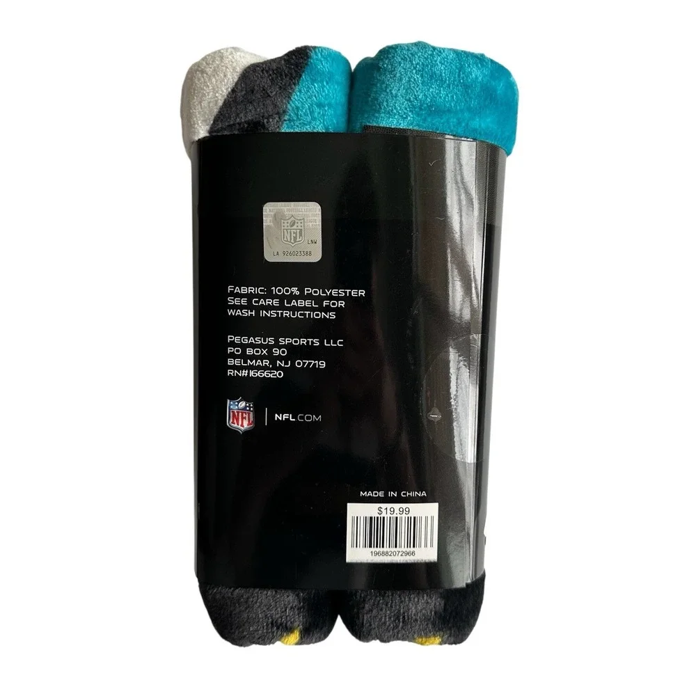 PEGASUS SPORTS NFL JACKSONVILLE JAGUARS TAILGATE THROW BLANKET SUPER SOFT 50X60